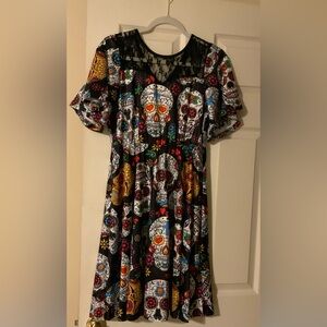 Colorful Skull Print Dress